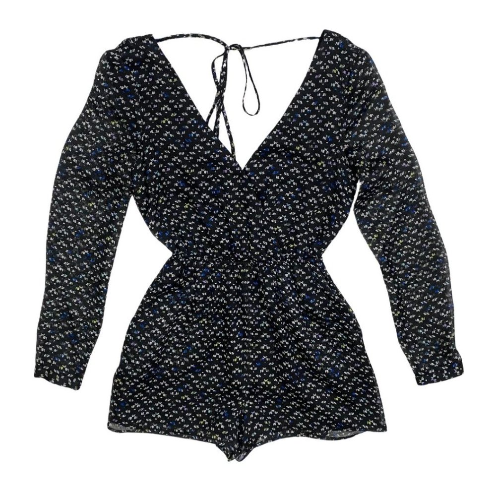 BCBGeneration Long Sleeve Printed Romper